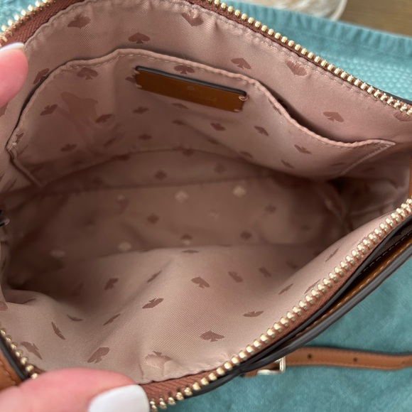 EUC KATE SPADE Pebble Leather Crossbody & Wallet Brown Cognac Tan Bag - Picture 7 of 12